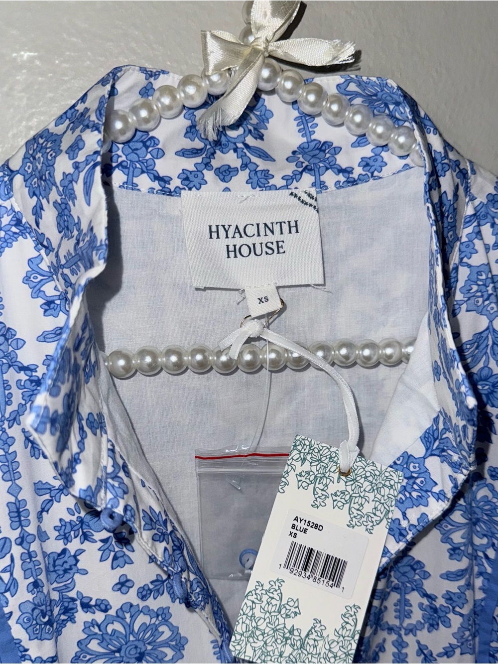HYACINTH HOUSE BLUE AND WHITE MIDI HILLSBOROUGH DRESS - Picture 5 of 11
